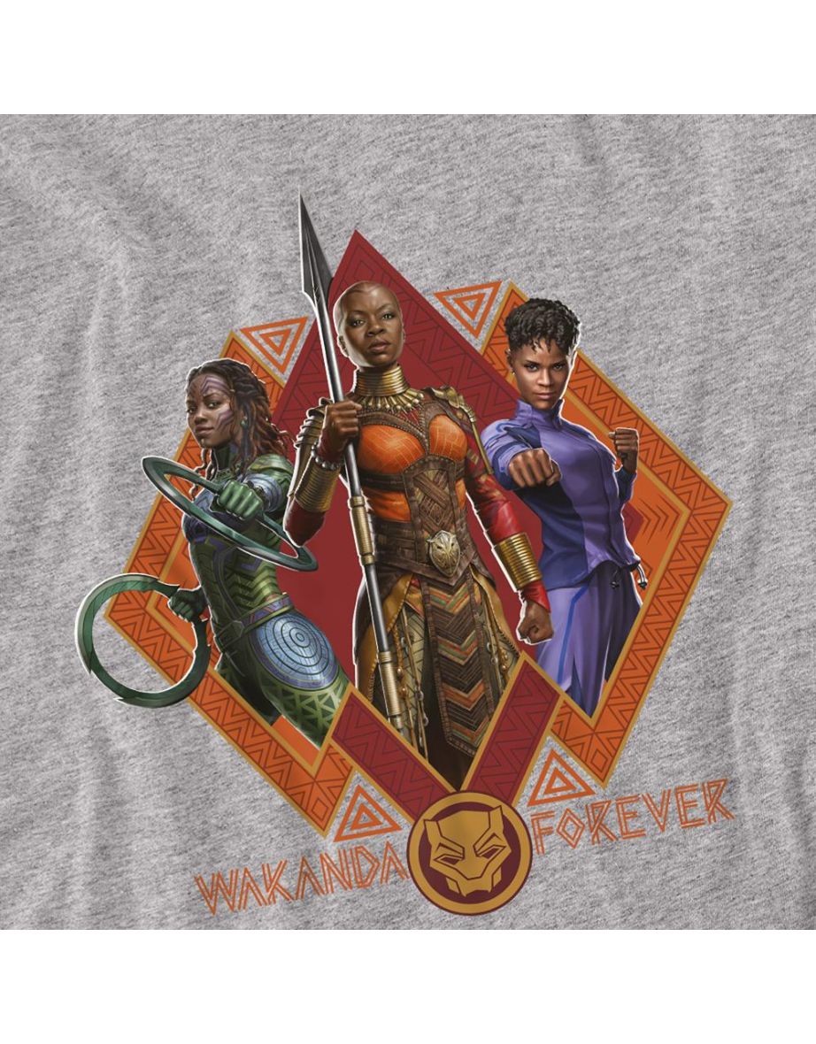 Black Panther: Wakanda Forever  Adult Shuri Okoye Nakia T-Shirt - Sport Heather - 2