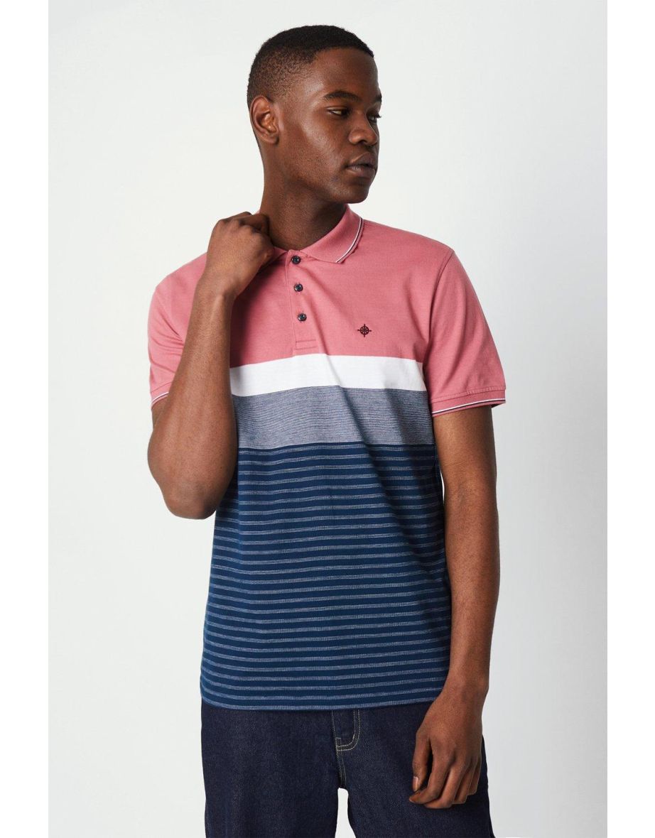 Rome Placement Stripe Polo - rose