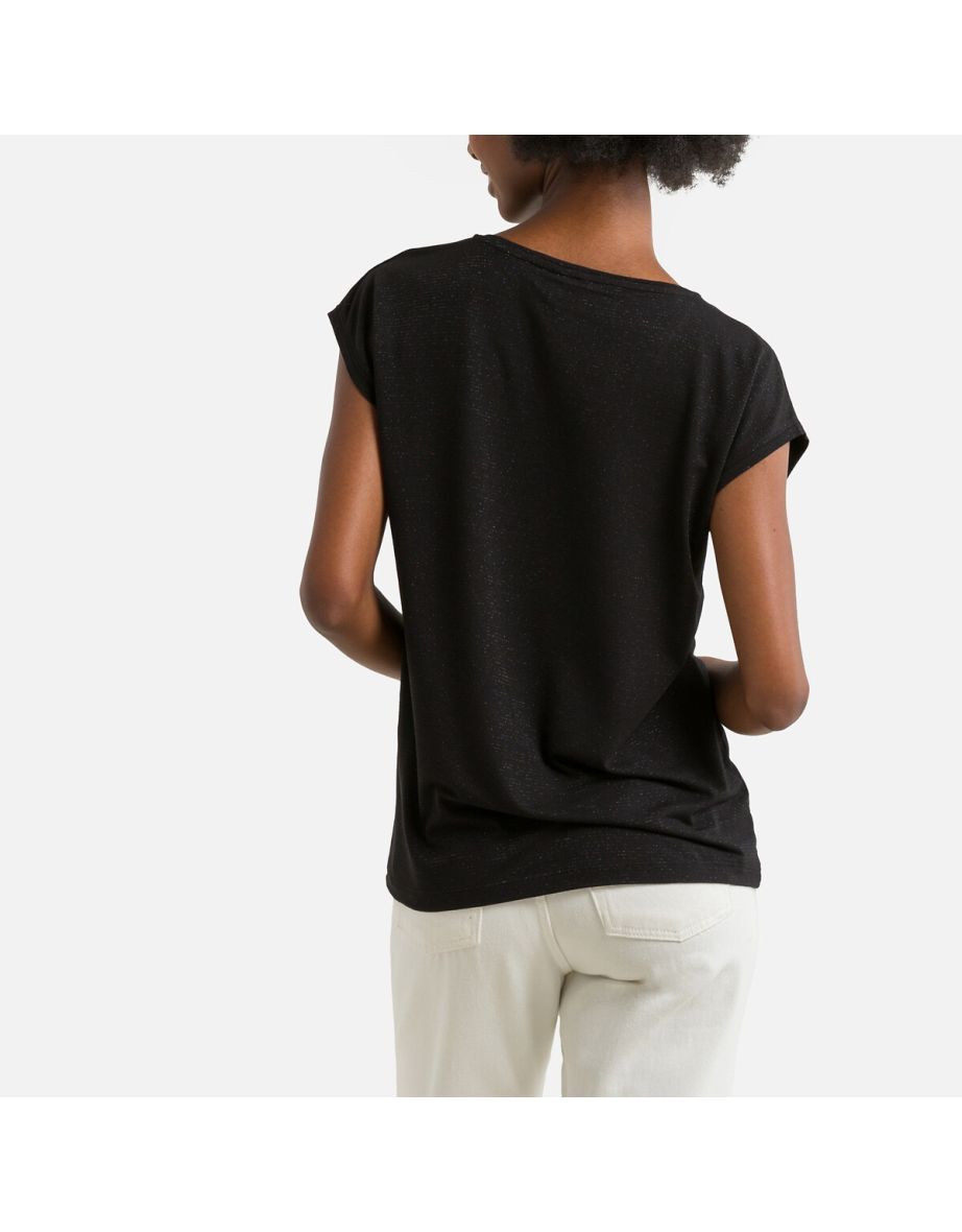 Metallic T-Shirt with V-Neck - 3
