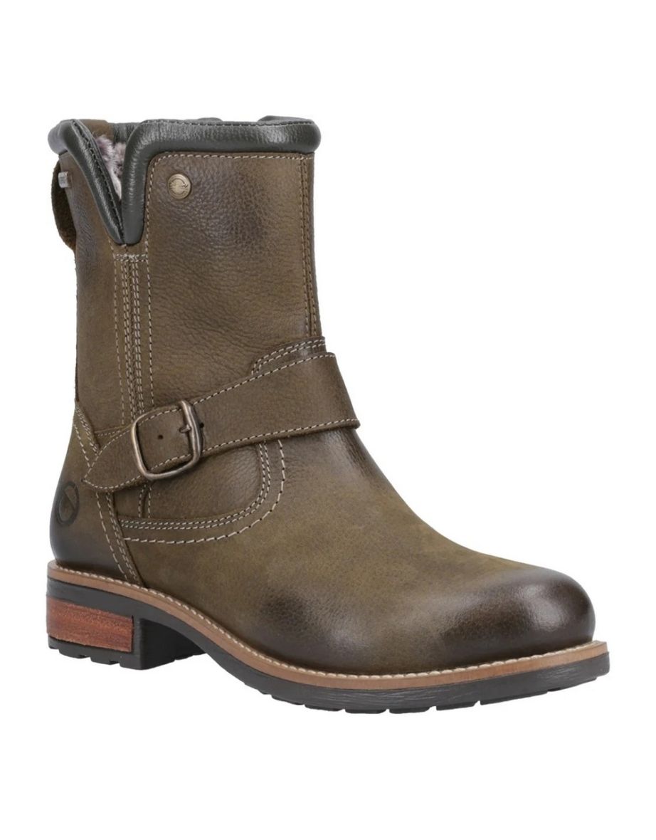 Cotswold Womens/Ladies Kinsham Leather Ankle Boots - Khaki
