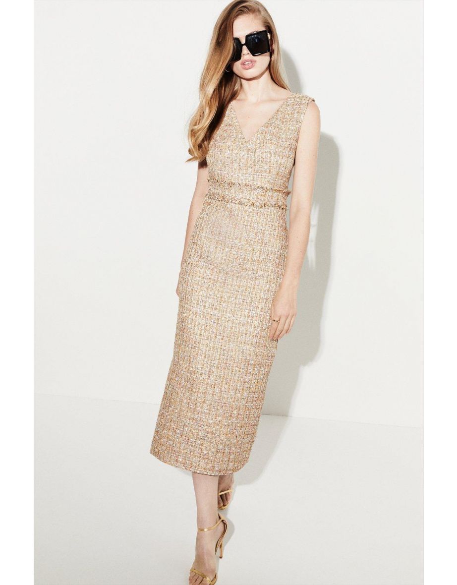 Tweed maxi outlet dress