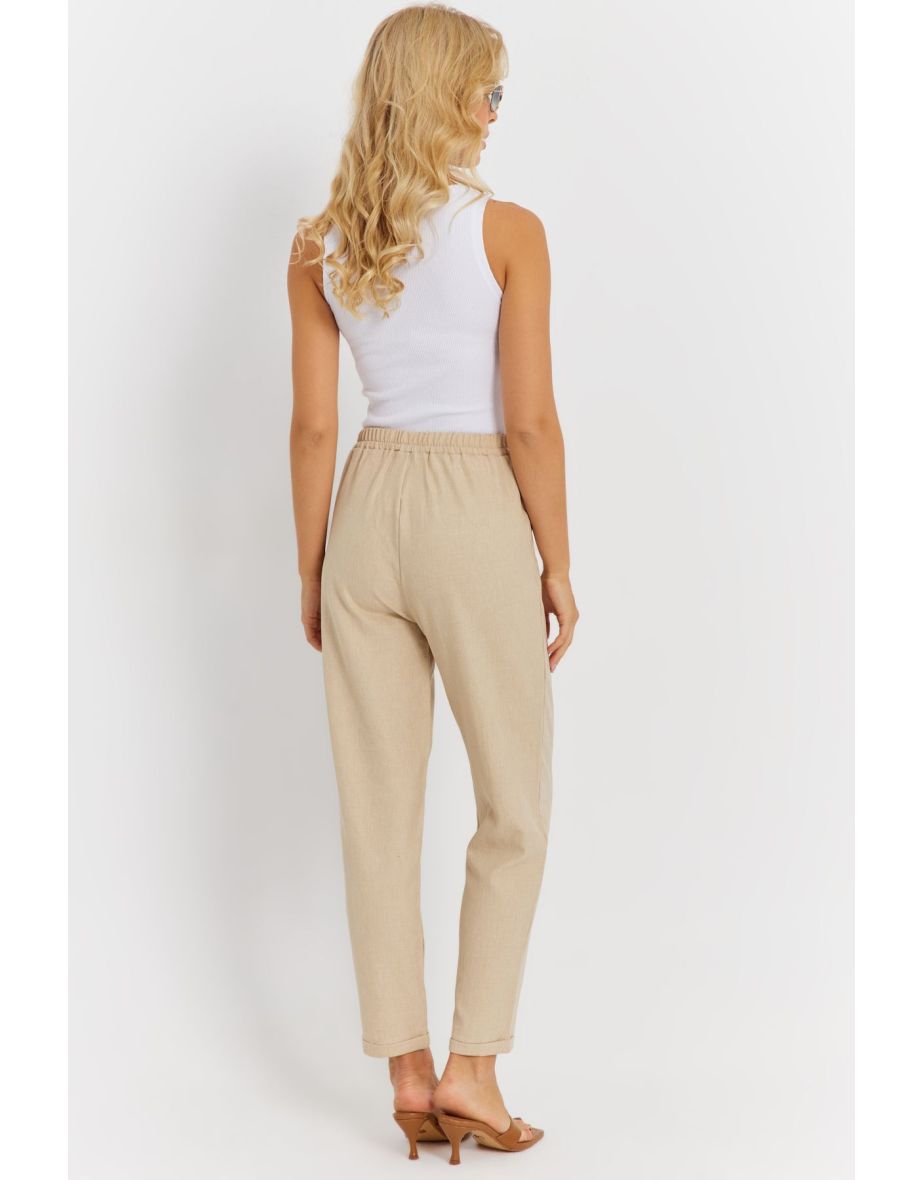 Women's Vanilla Linen Trousers - 6
