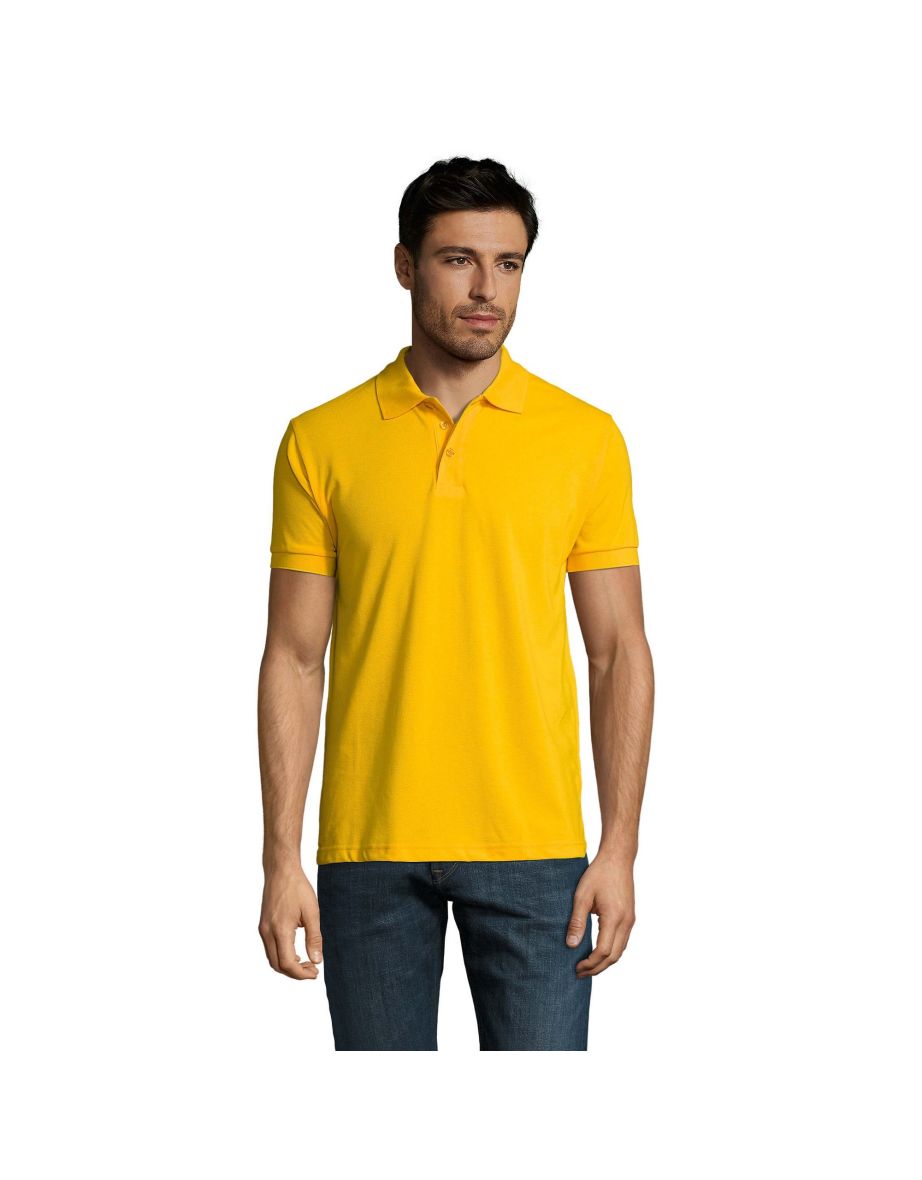 SOLs Mens Prime Pique Plain Short Sleeve Polo Shirt - Gold - 3