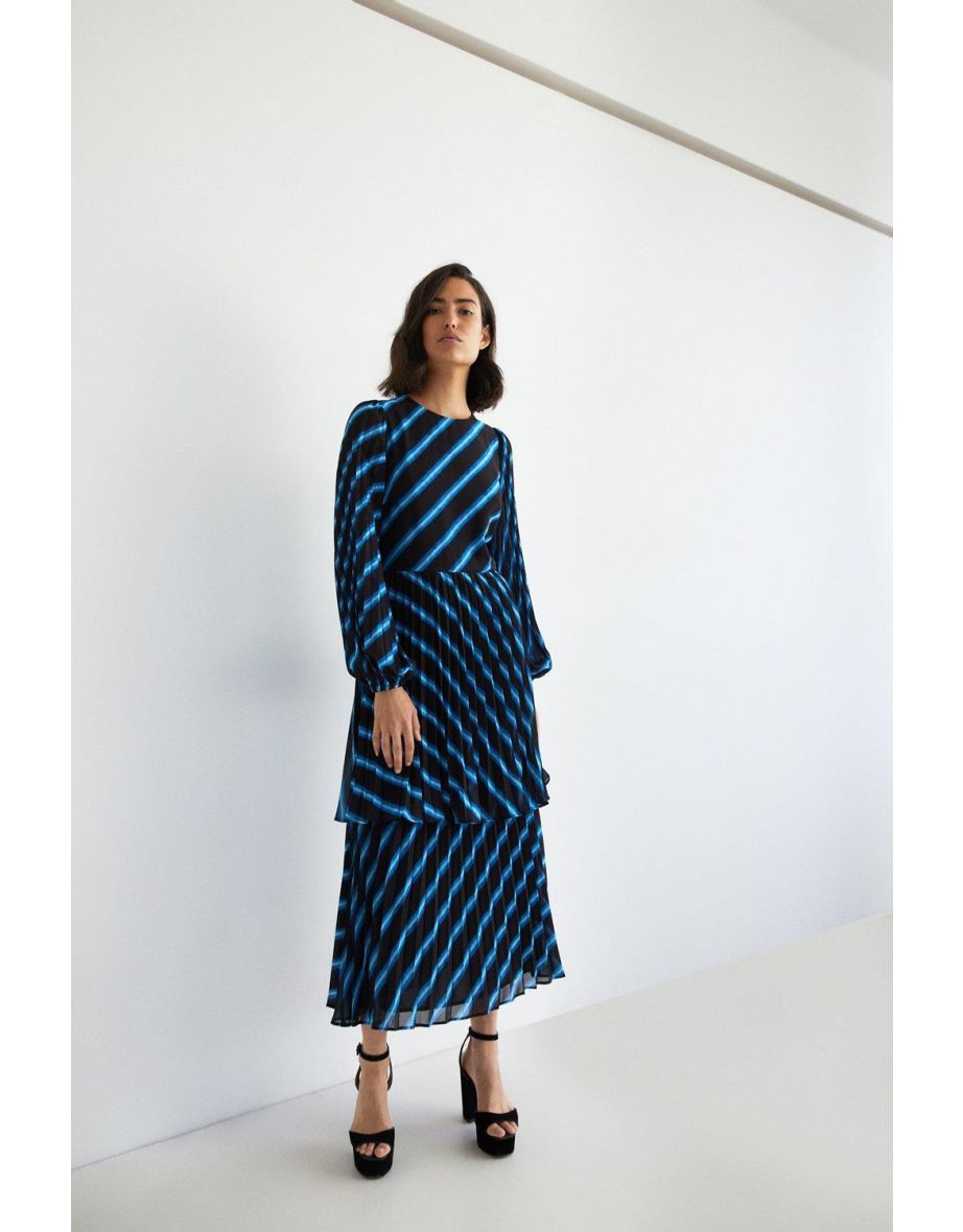 Warehouse stripe hot sale midi dress