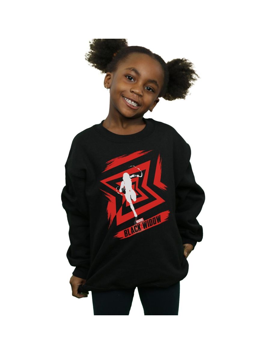 Marvel Girls Black Widow Movie Icon Run Sweatshirt - Black