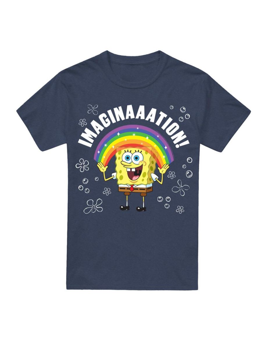 SpongeBob SquarePants Unisex Adult Imagination T-Shirt - Navy