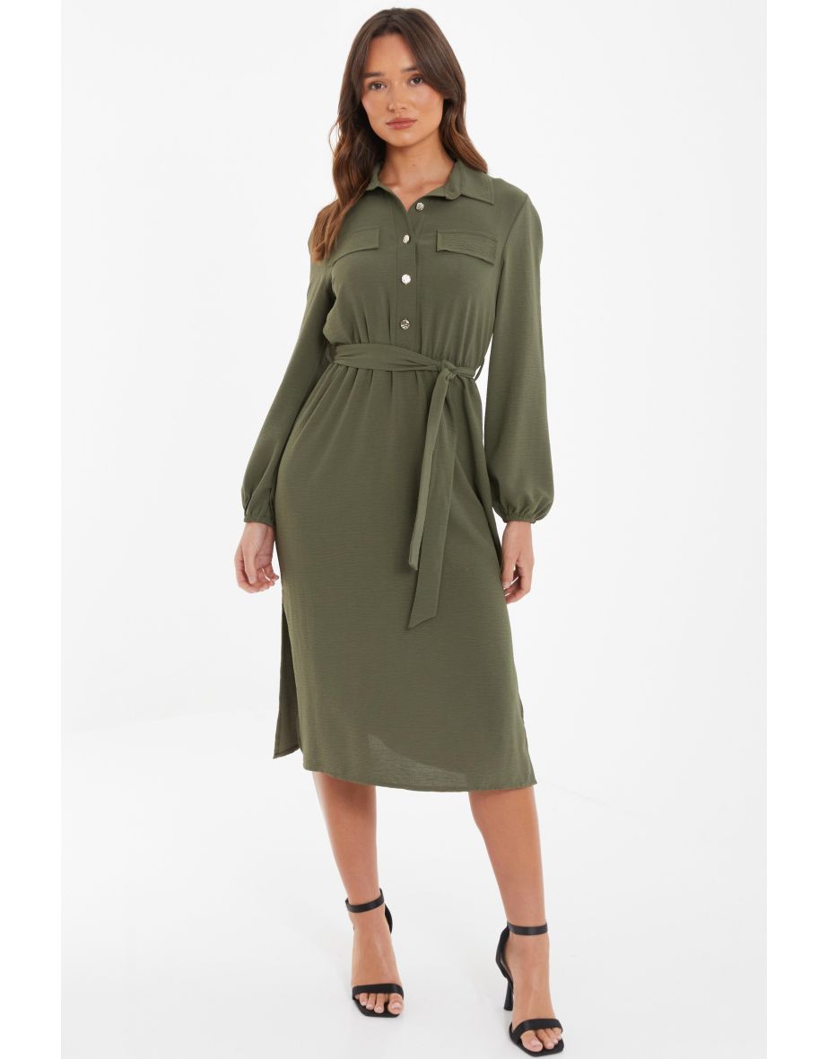 Khaki shirt dress uk best sale