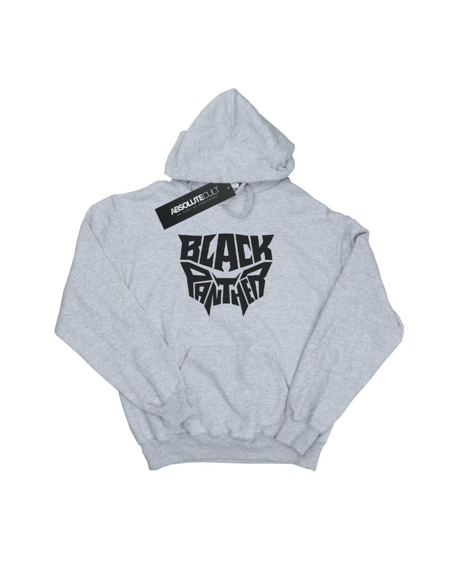Marvel Mens Black Panther Worded Emblem Hoodie - Sports Grey