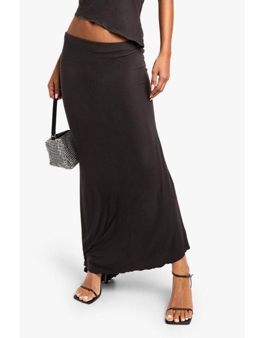 Super Soft Lettuce Hem Maxi Skirt - 3