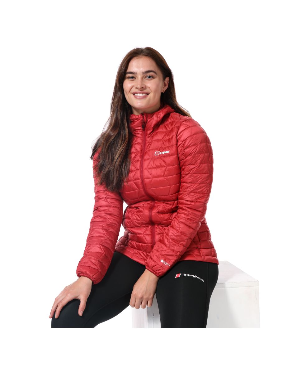 Women's Berghaus Cuillin Insulated Hooded Jacket in Red - 4