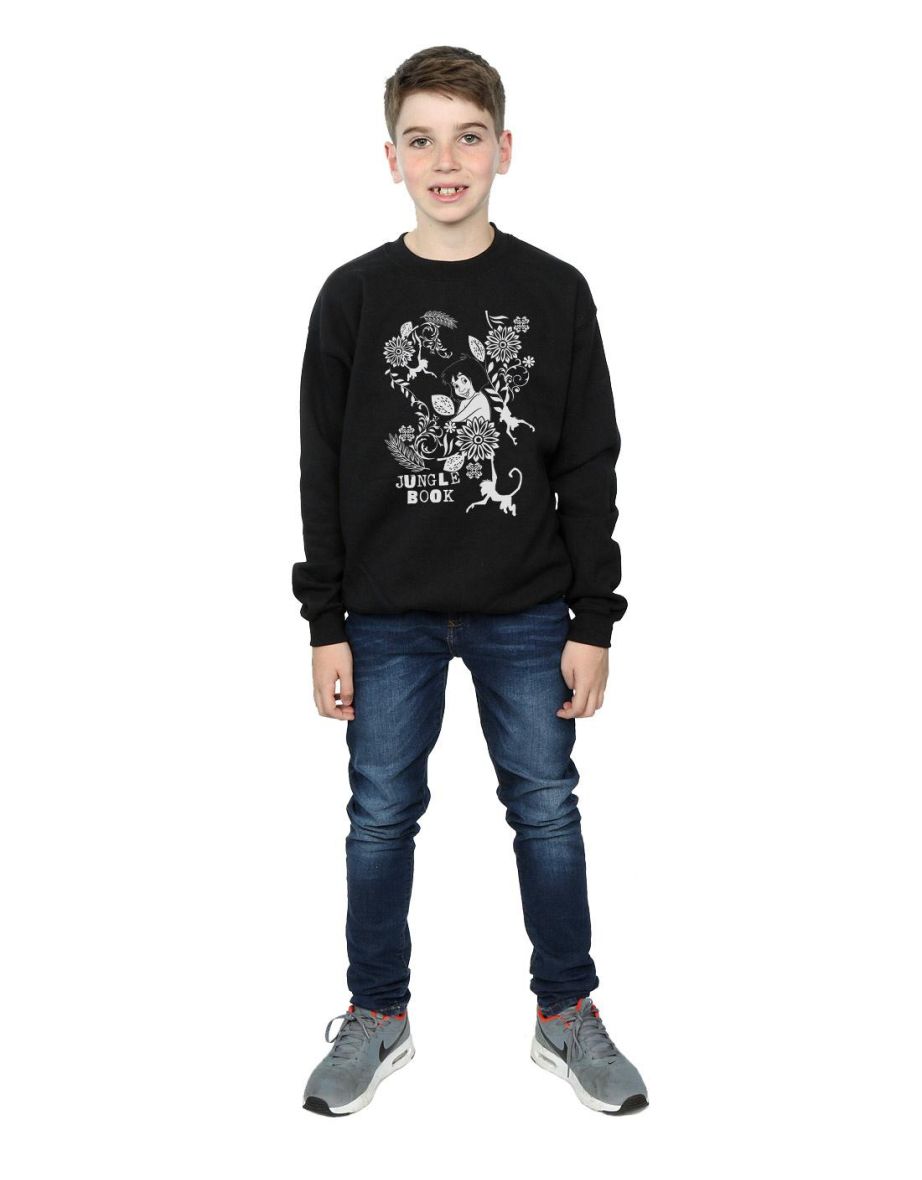 Disney Boys The Jugle Book Mowgli Tale Sweatshirt - Black - 3