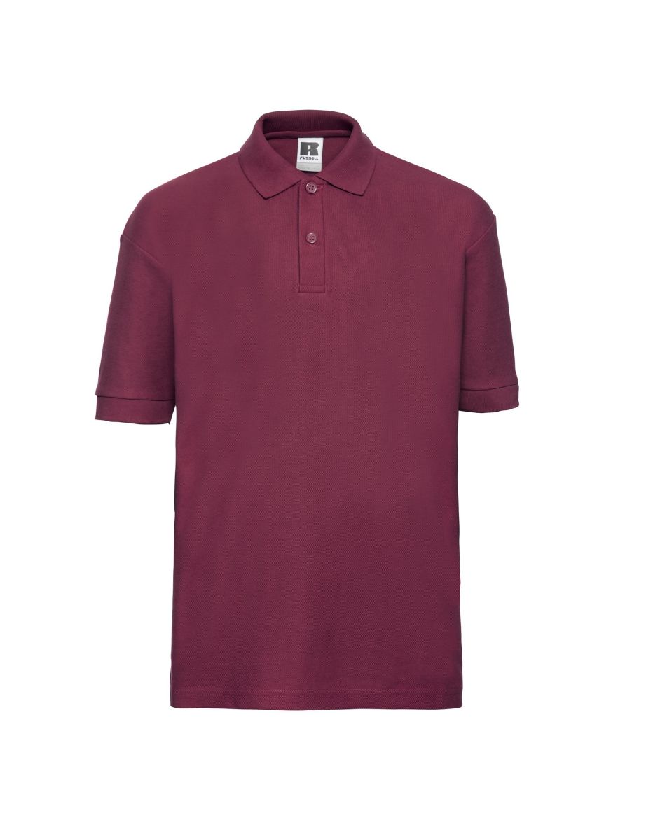 Russell Childrens/Kids Pique Polo Shirt - Burgundy