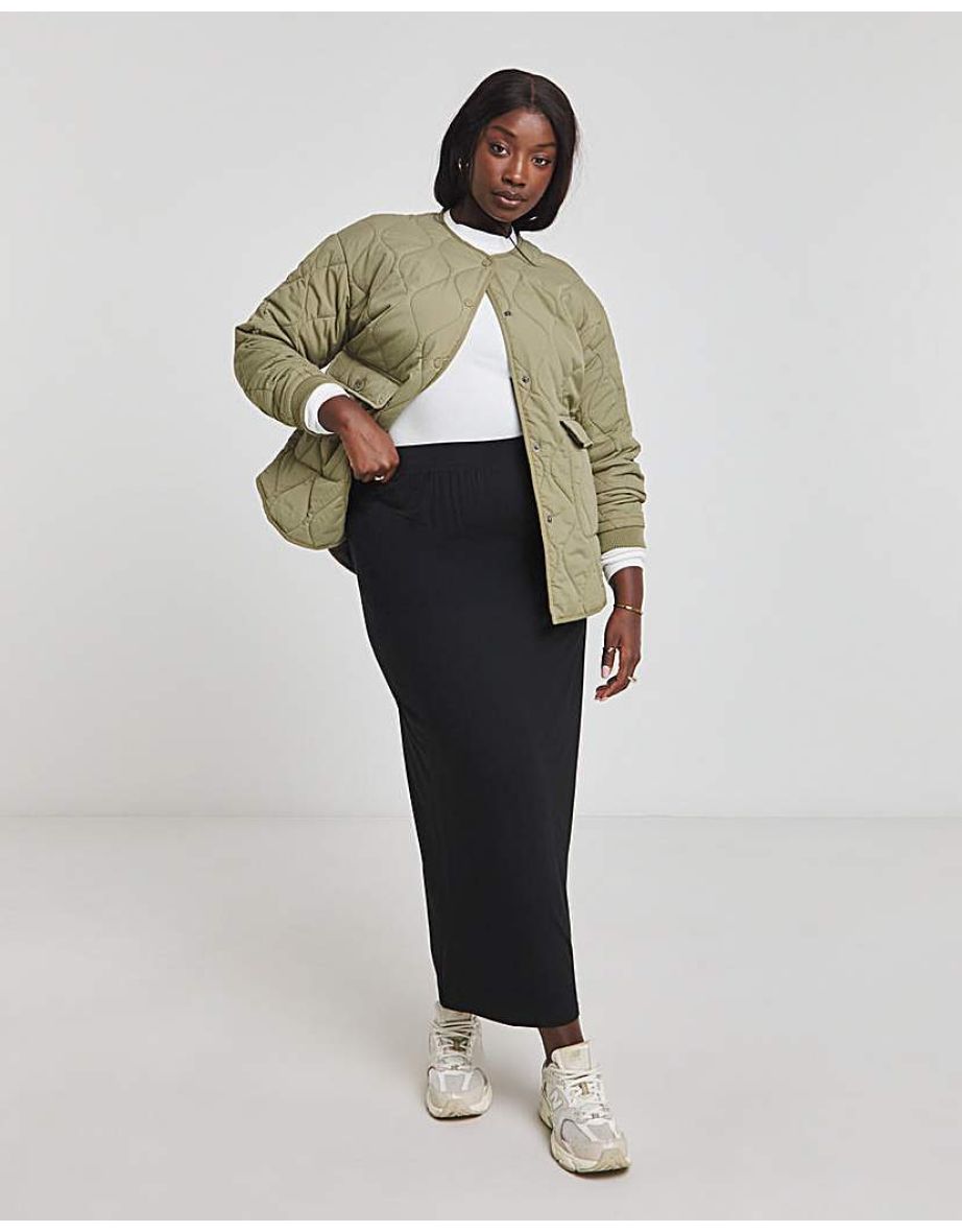 Black Jersey Tube Maxi Skirt