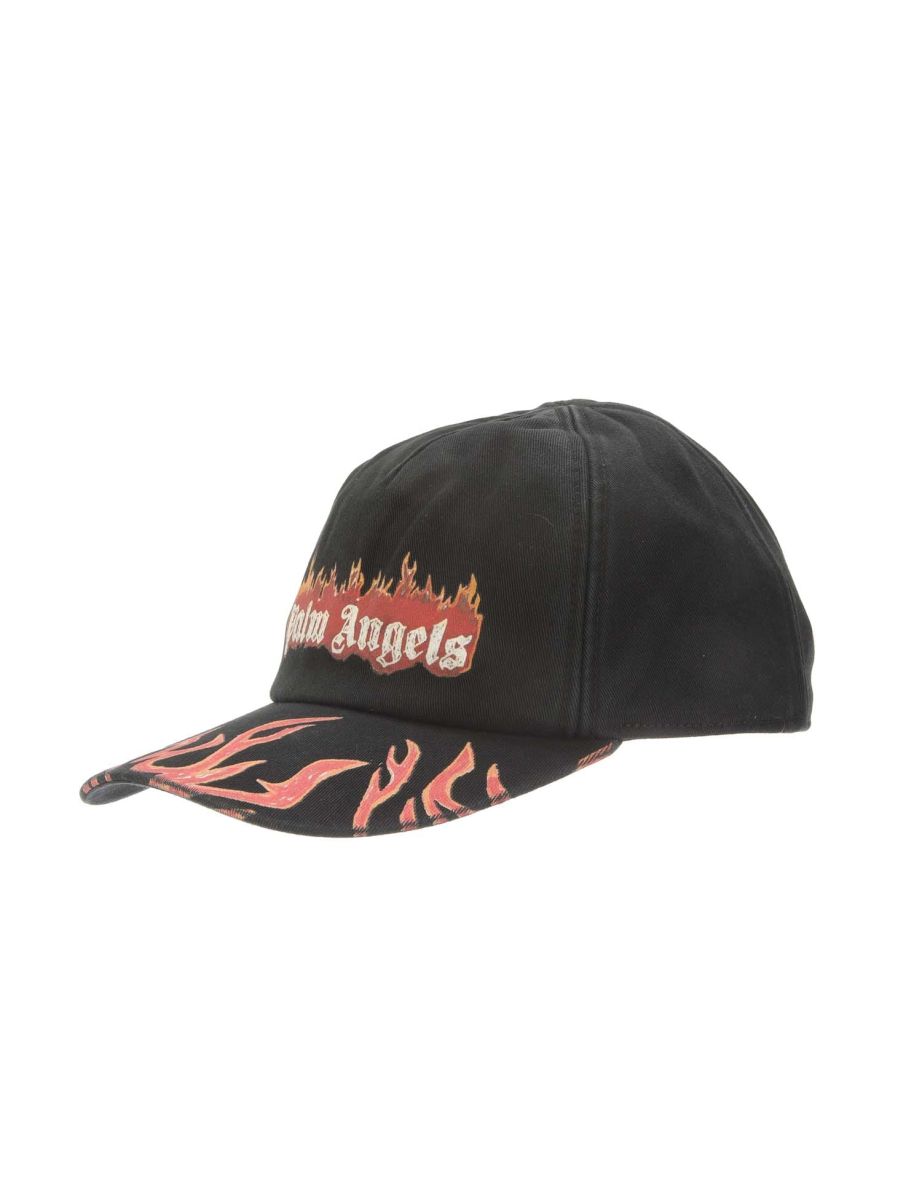 Accessories Palm Angels Burning Logo Baseball Cap in Black - 1