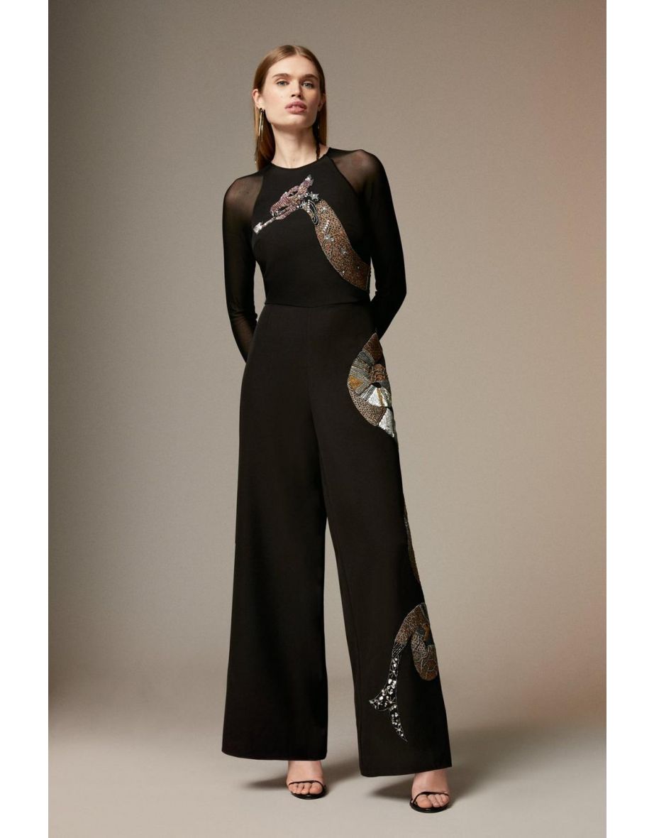 British Museum Serpent Embellished Jumpsuit