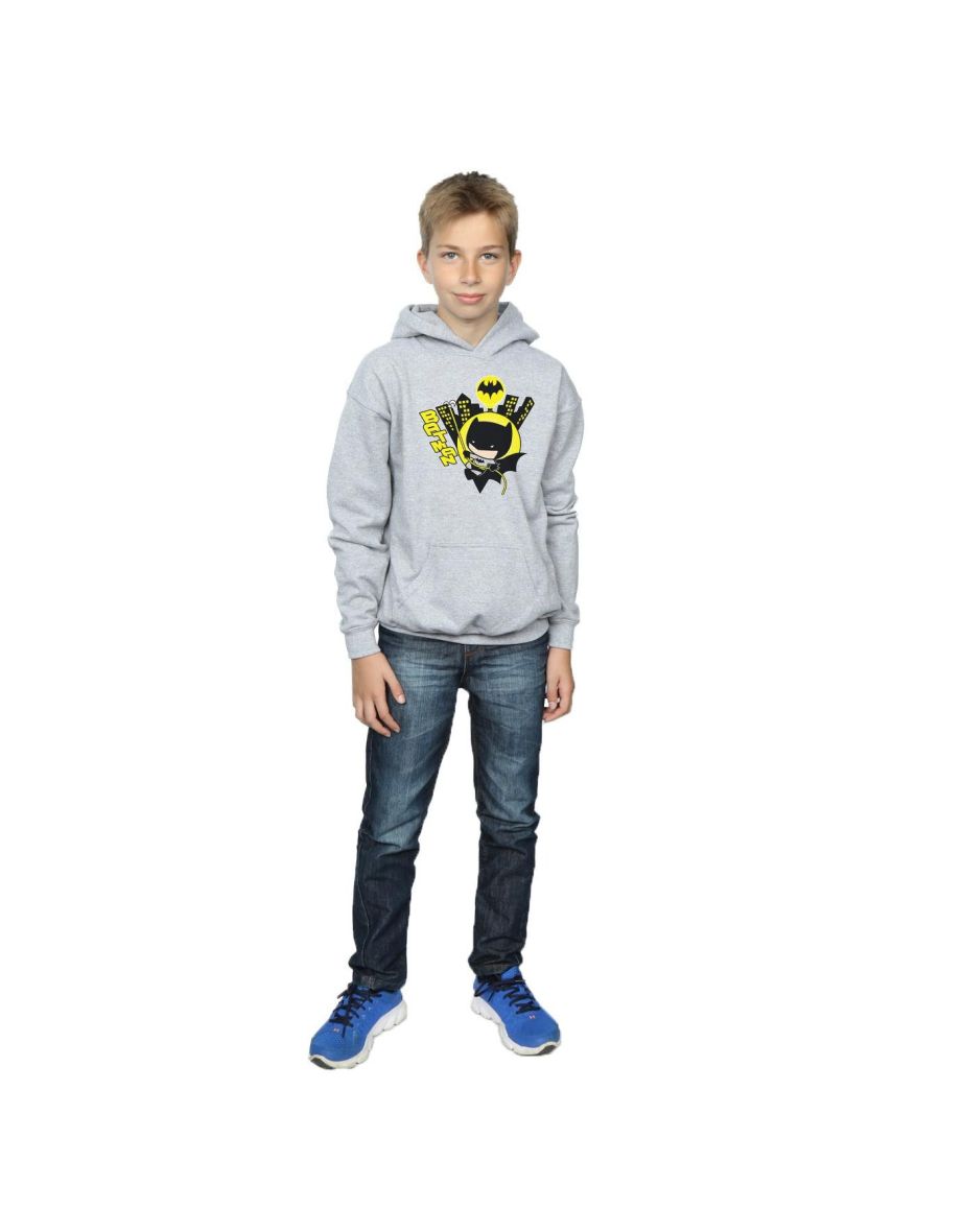 DC Comics Boys Chibi Batman Swinging Hoodie - Sports Grey - 3