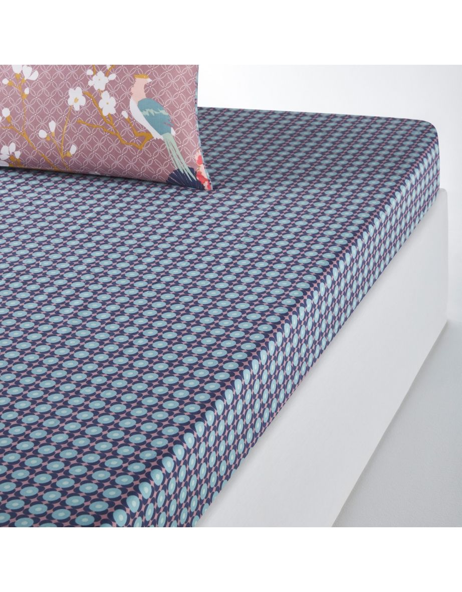 MISS CHINA Tile Print Cotton Fitted Sheet
