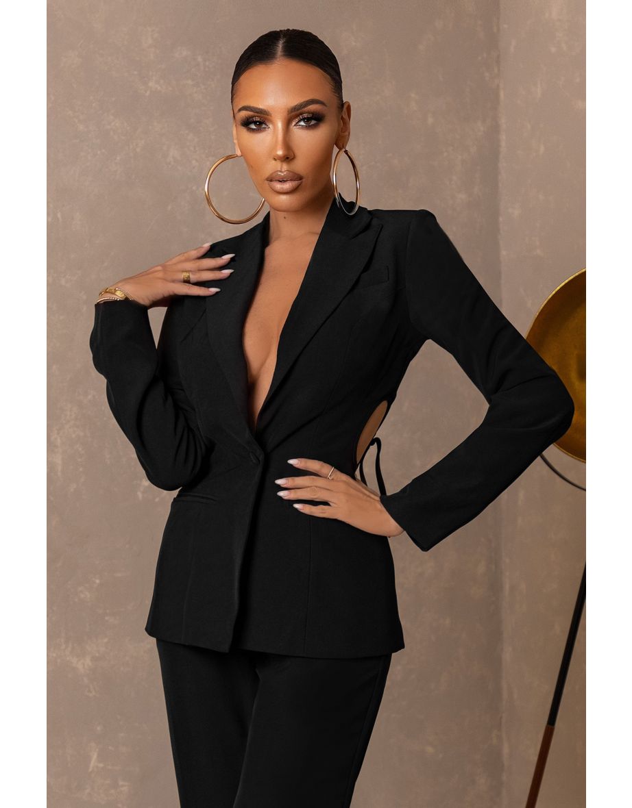 Black Cut-Out Detail Blazer