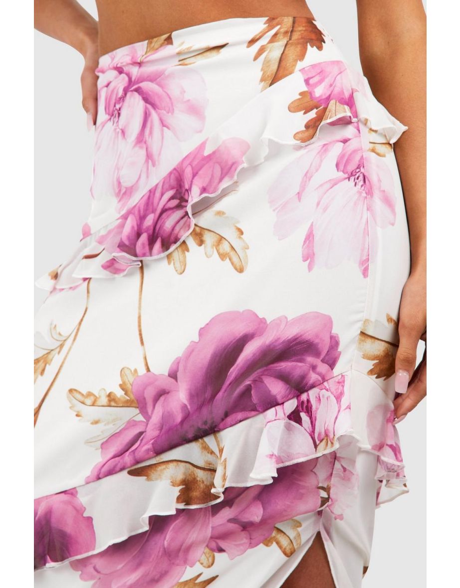 Floral Frill Maxi Skirt - 3