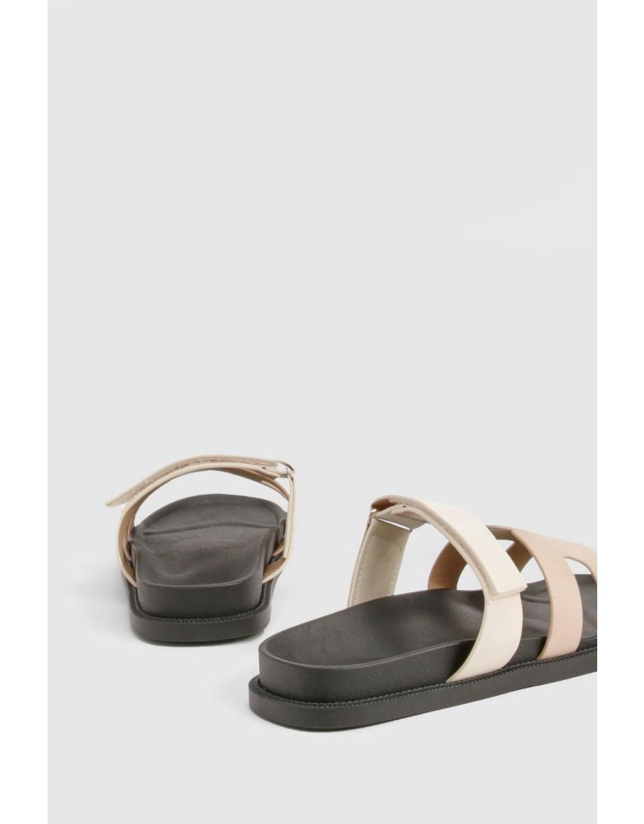 Wide Fit Contrast Cut Out Slider - taupe - 3