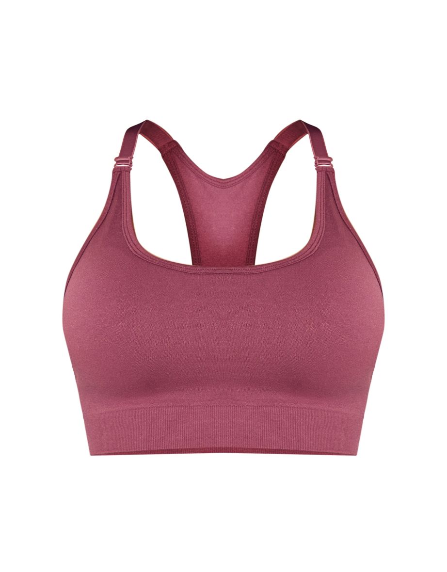 Shape Burgundy Seamless Active Cupped Sports Bra - 4
