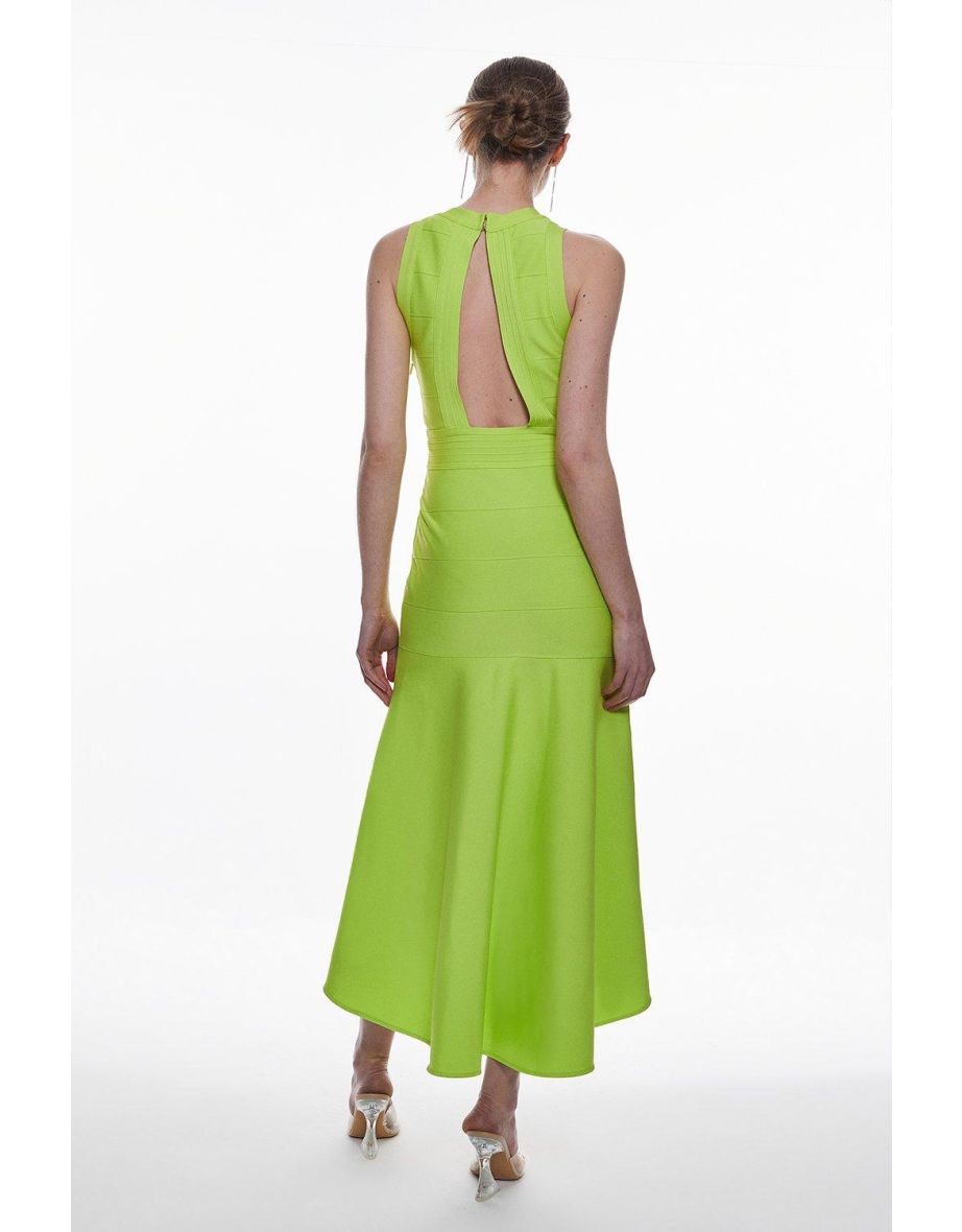 Embellished High Low Hem Midi Bandage Dress - 2
