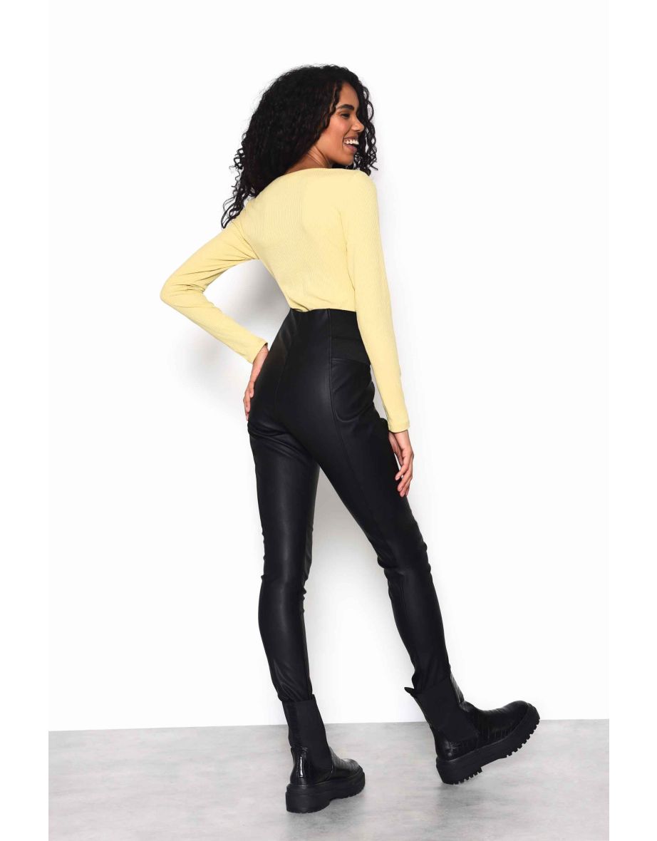 Glamorous Soft Yellow Sweetheart Neckline Long Sleeve Bodysuit - 2