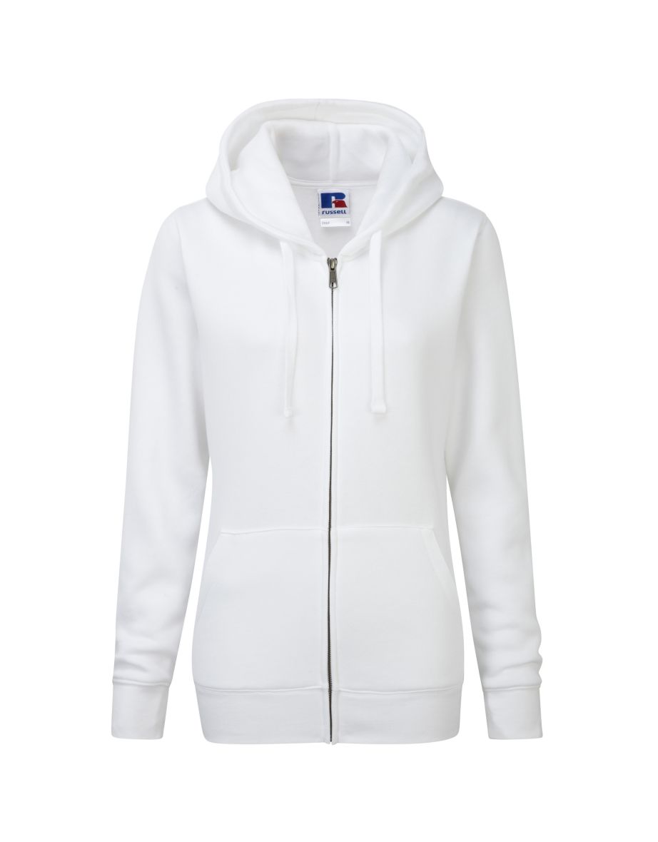 Russell Ladies Premium Authentic Zipped Hoodie (3-Layer Fabric) - White