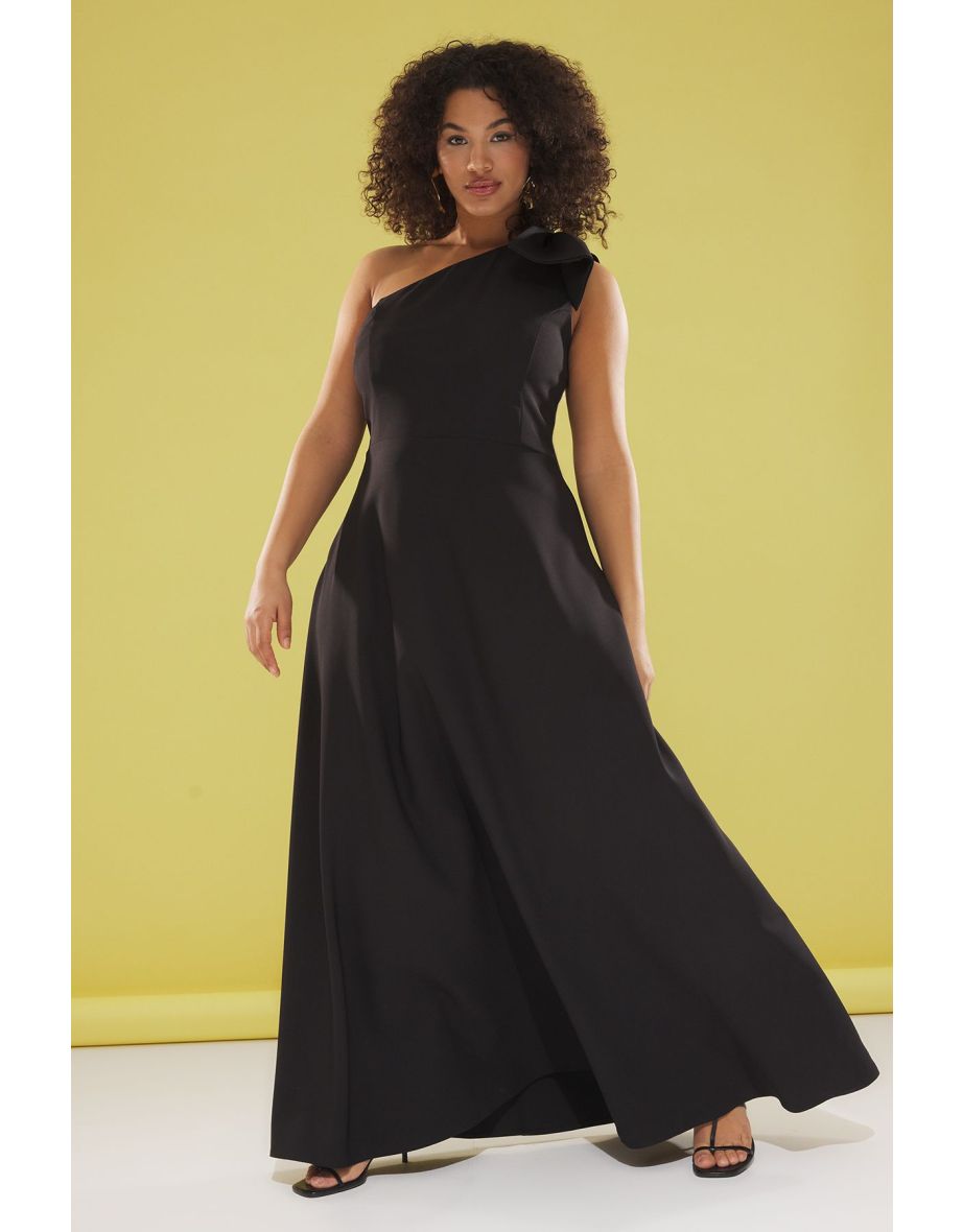Black Bowknot One Shoulder Woven Evening/Night/Graduation/Engagement Dress