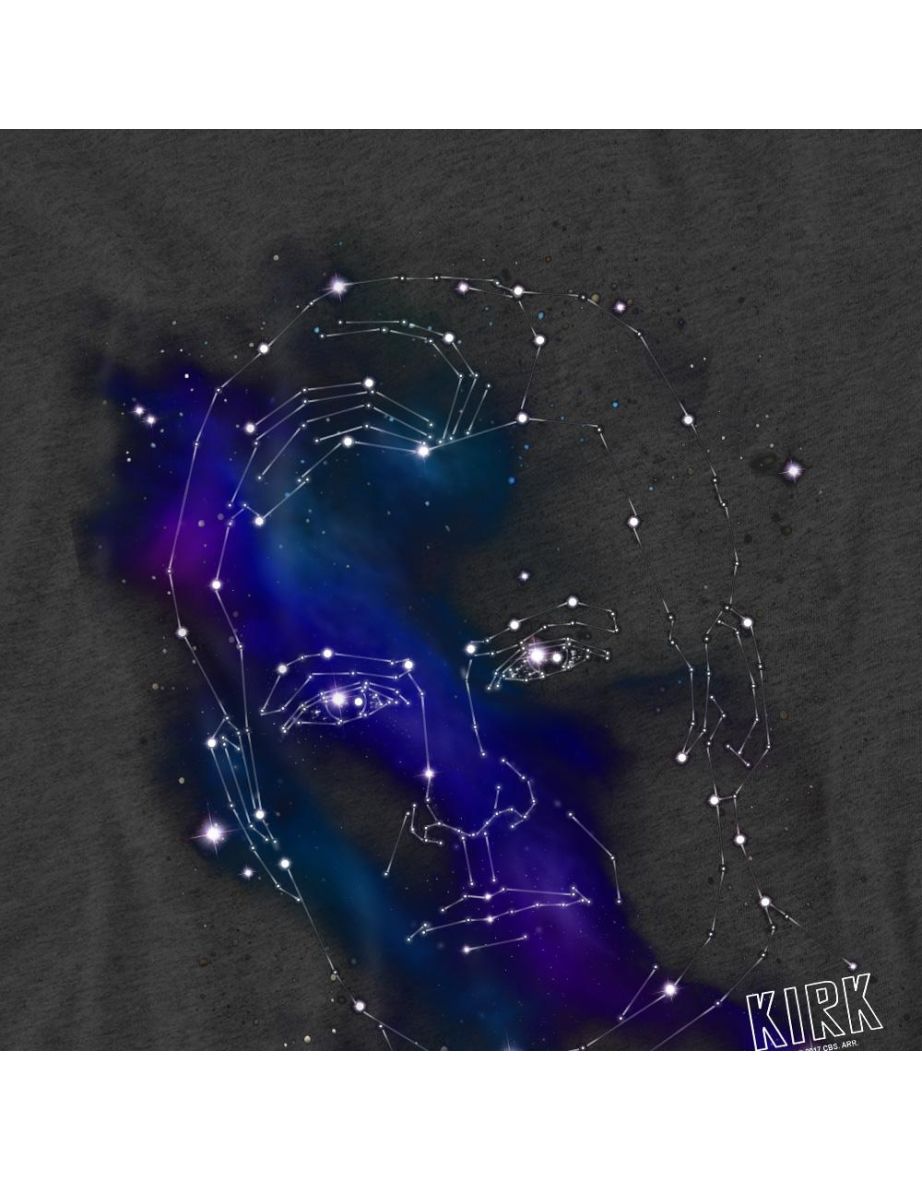 Star Trek Unisex Adult Captain Kirk Constellations T-Shirt - Charcoal - 3