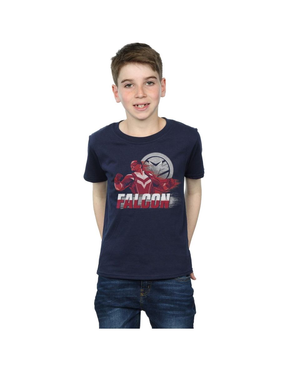 Marvel Boys The Falcon And The Winter Soldier Falcon Red Fury T-Shirt - Navy Blue