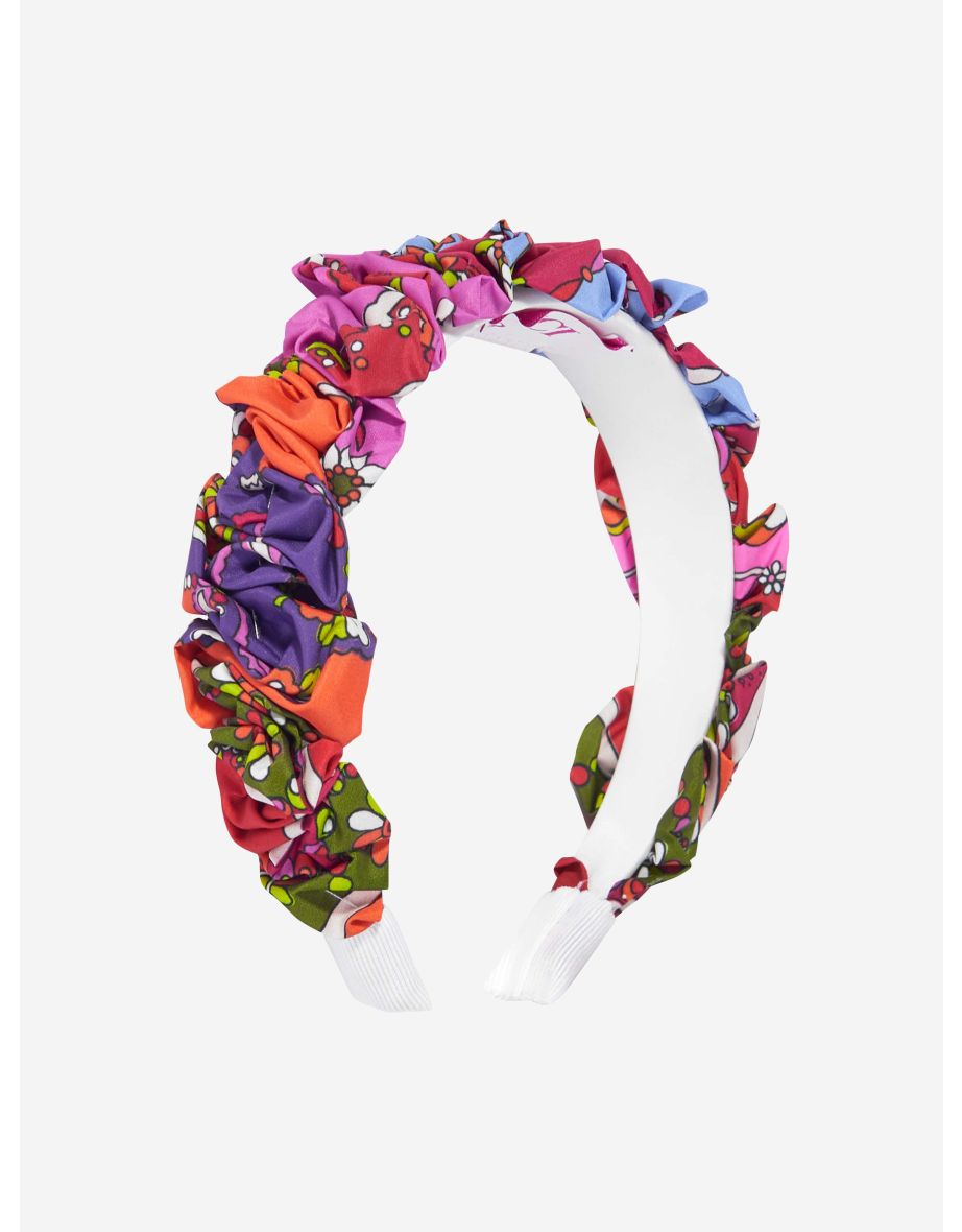Girls Ruched Festa Print Headband in Multicolour