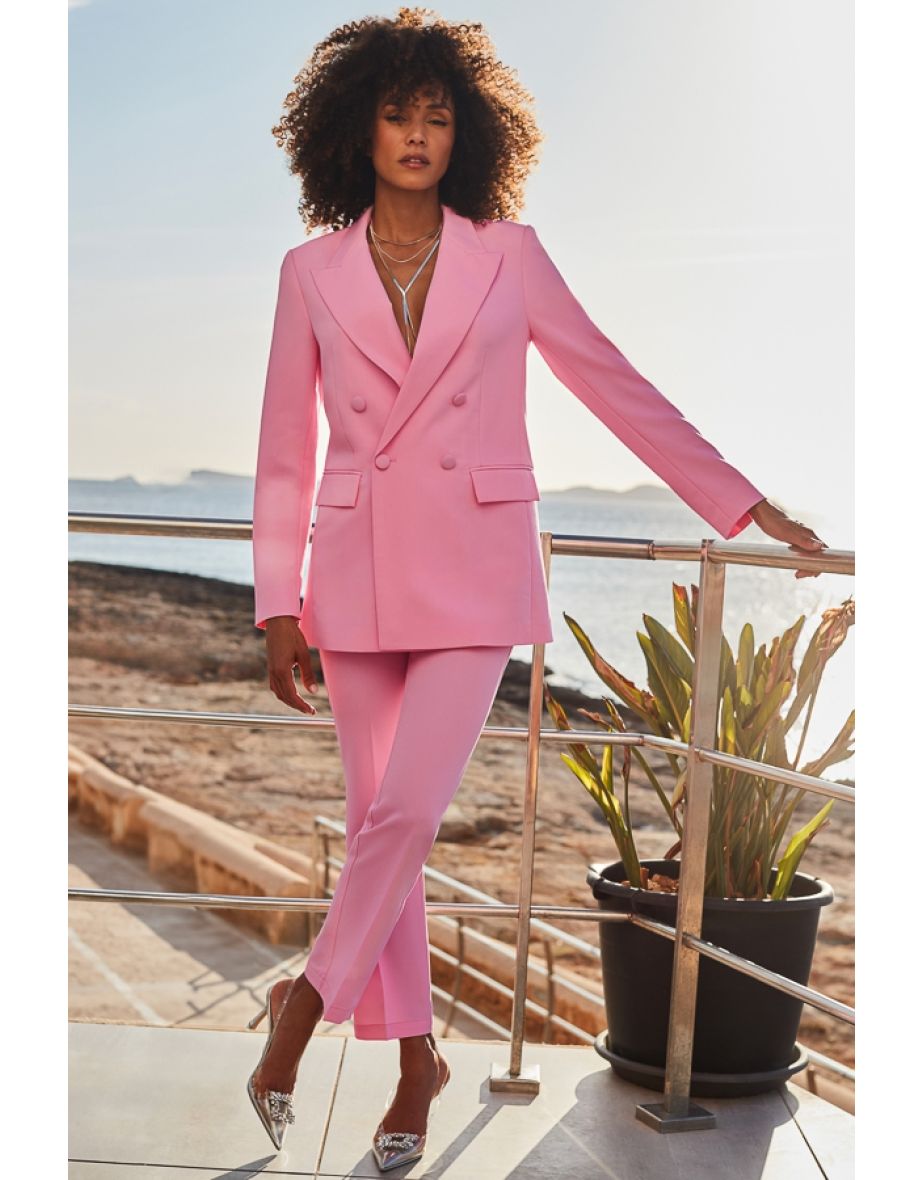 Pink Kick Flare Cropped Trousers - 4