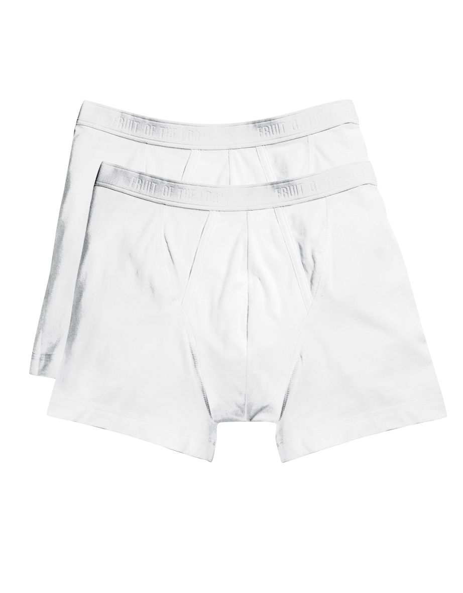 Fruit Of The Loom Mens Classic Boxer Shorts (Pack Of 2) - White