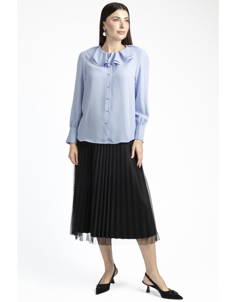 Women Shirt With Ruffled Collar