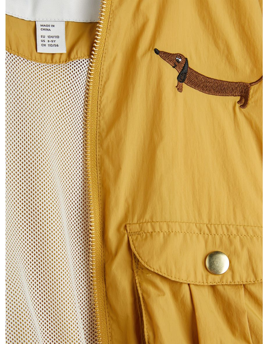 Kids Dog Embroidered Baseball Jacket in Beige - 3