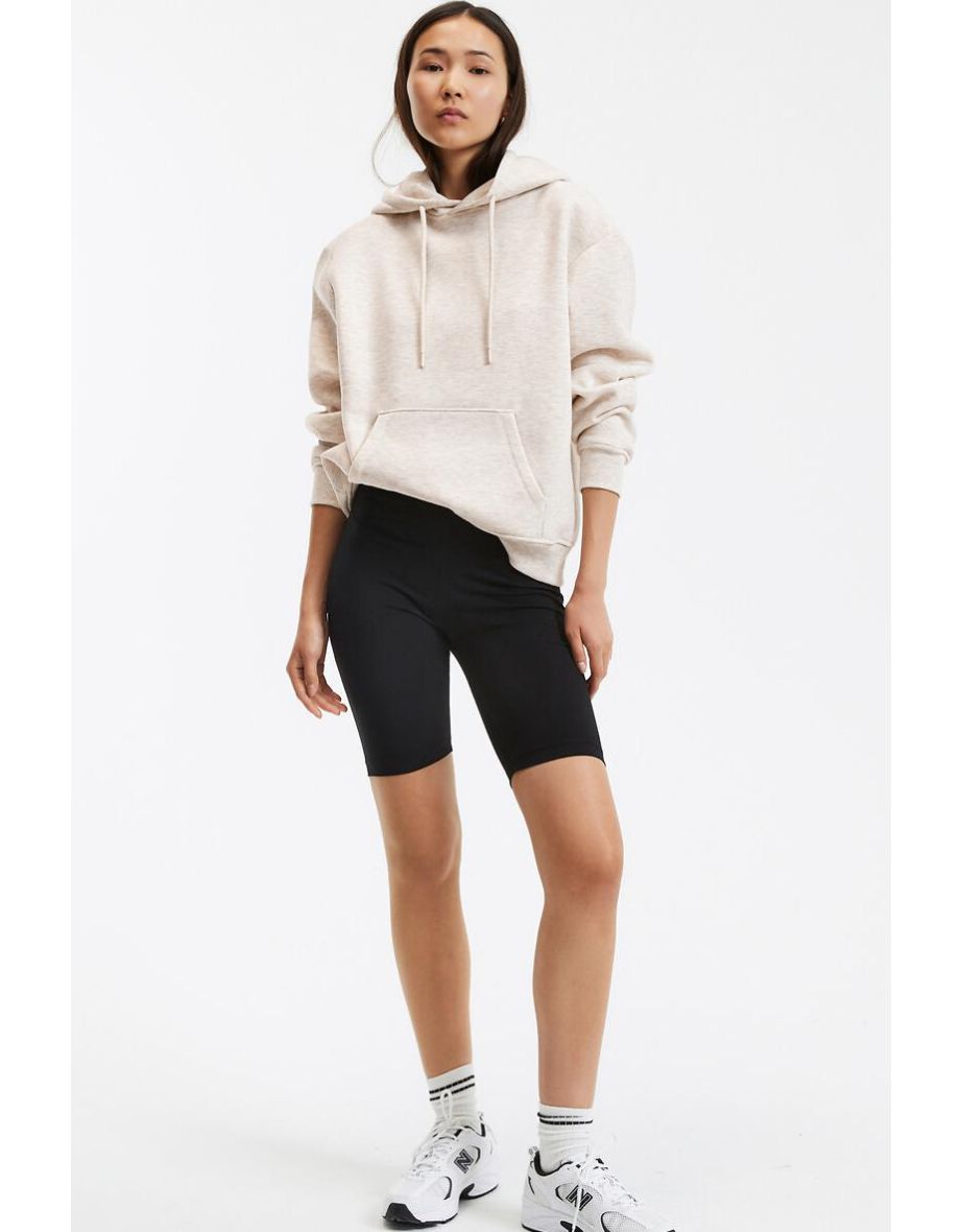 Cotton Jersey Cycling Shorts with High Waist