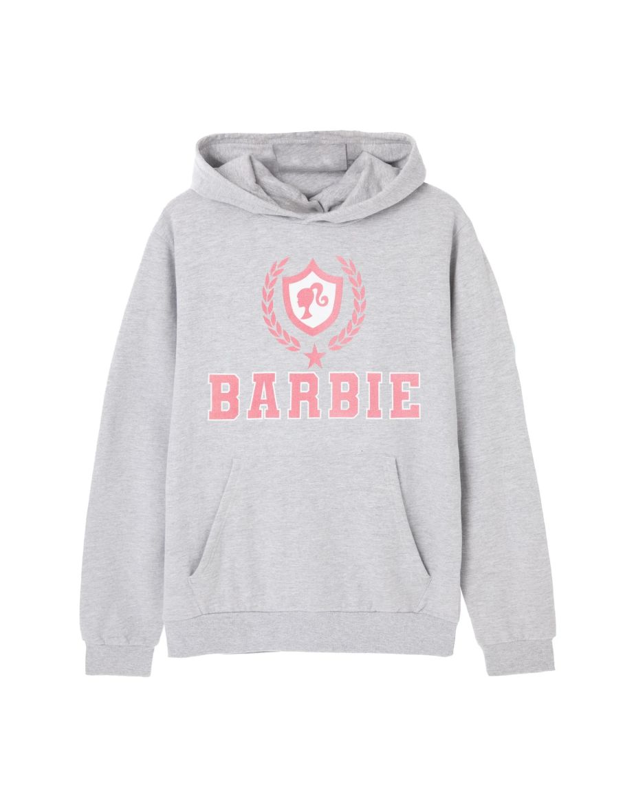 Barbie Womens/Ladies Collegiate Logo Marl Hoodie - Grey