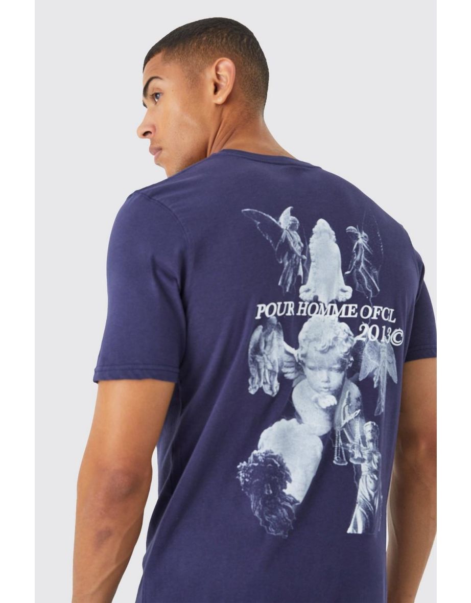 Renaissance Pour Homme Graphic T-shirt - navy - 2