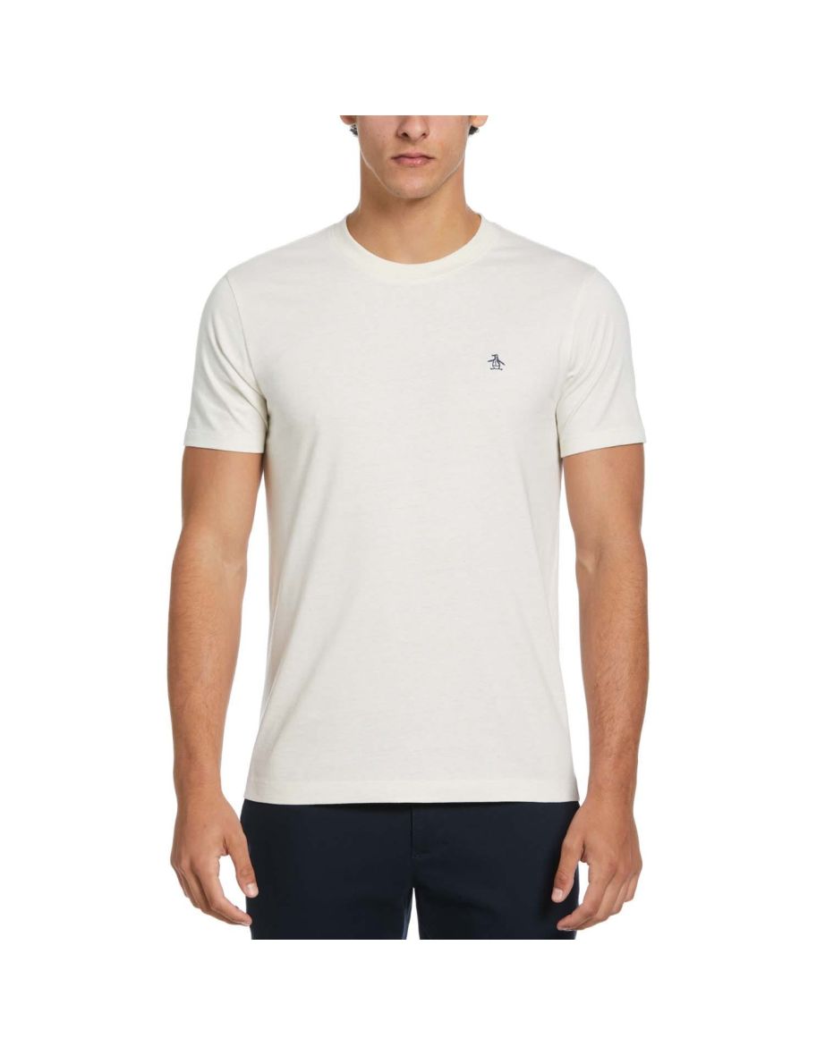 Men's Original Penguin Embroidered Logo Pete T-Shirt in Cream
