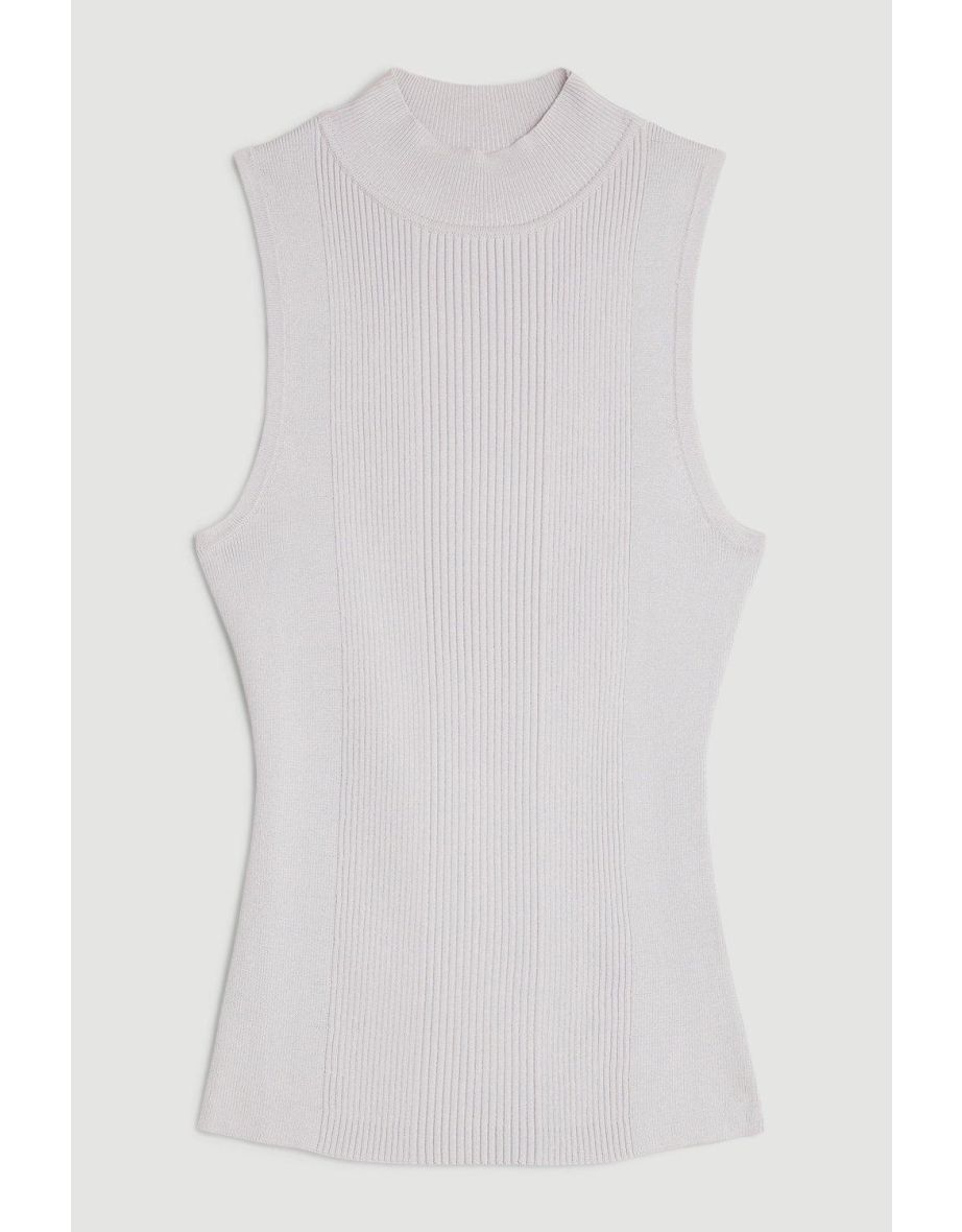 Viscose Blend Rib Knit Vest - 3