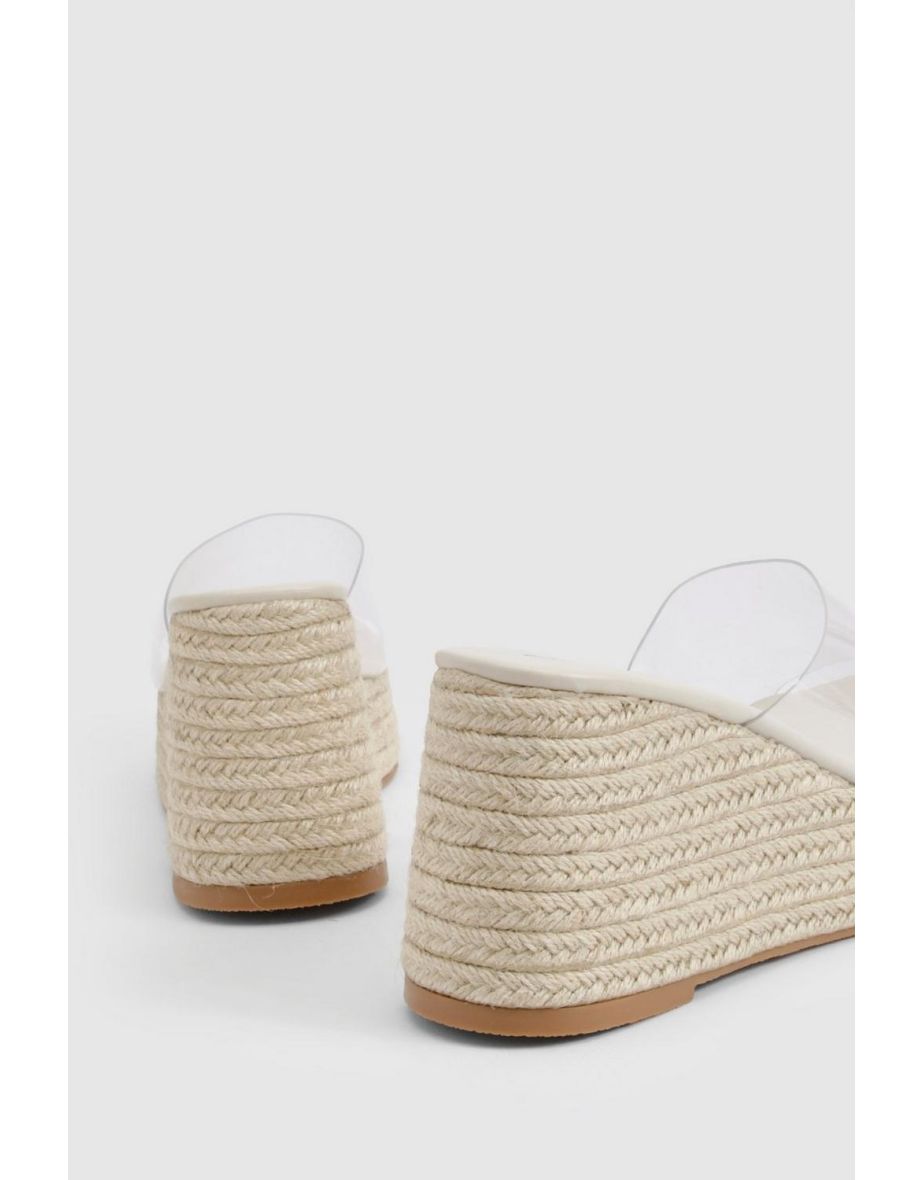 Clear Wedged Mule - nude - 3