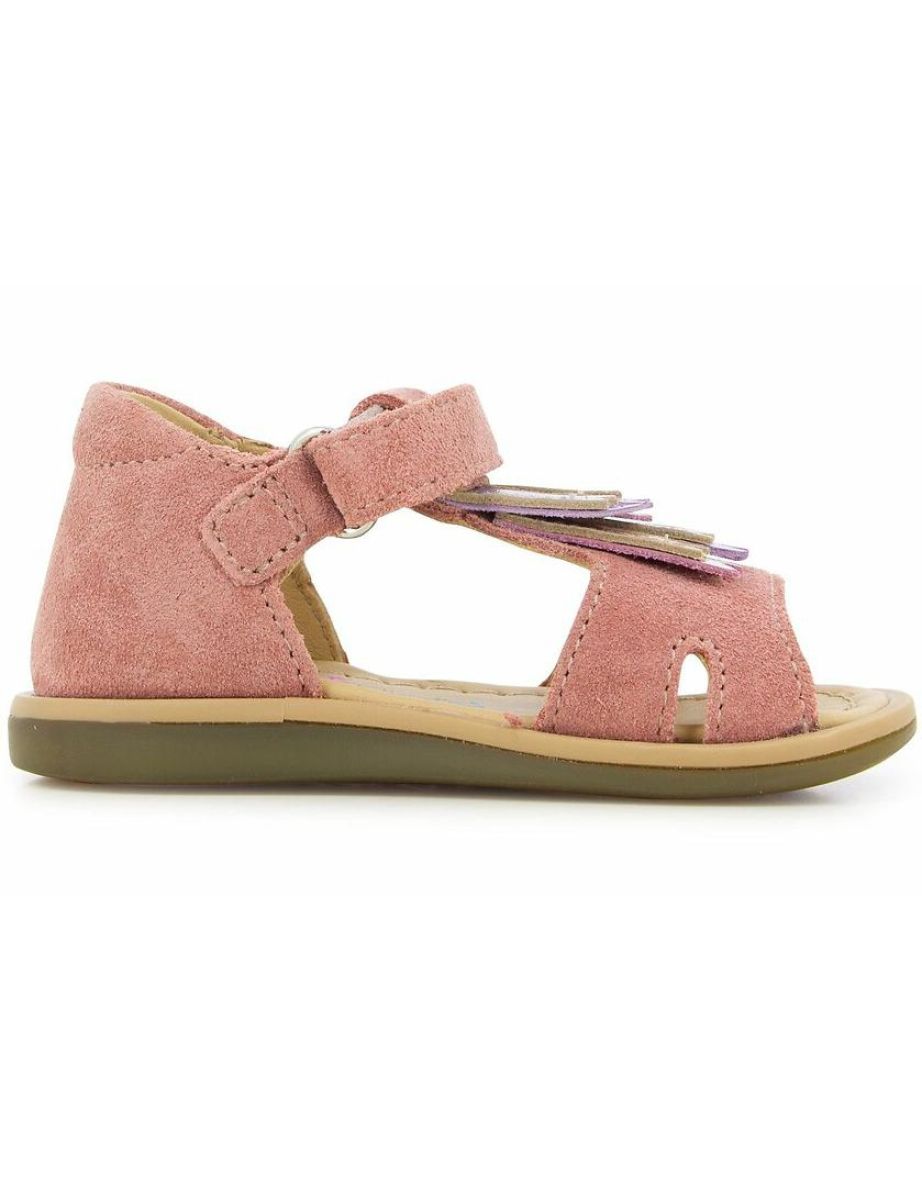 Kids Tity Plum Leather Sandals