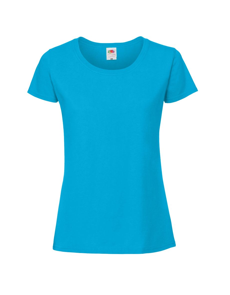 Fruit Of The Loom Womens/Ladies Ringspun Premium T-Shirt - Azure Blue