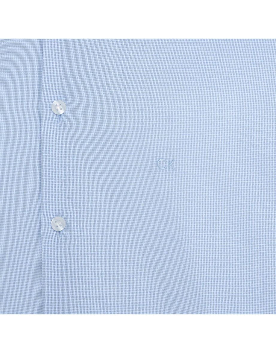 Men's Calvin Klein Micro Structure Slim-Fit Shirt in Blue - 5