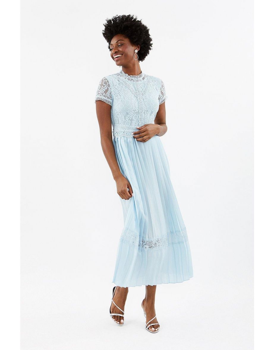 coast lace bodice pleat skirt dress