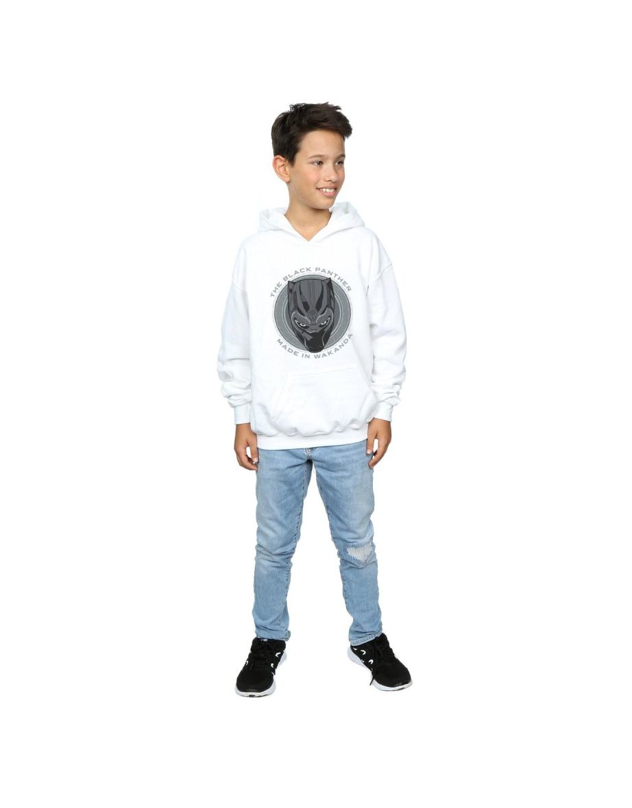 Marvel Boys Black Panther Made in Wakanda Hoodie - White