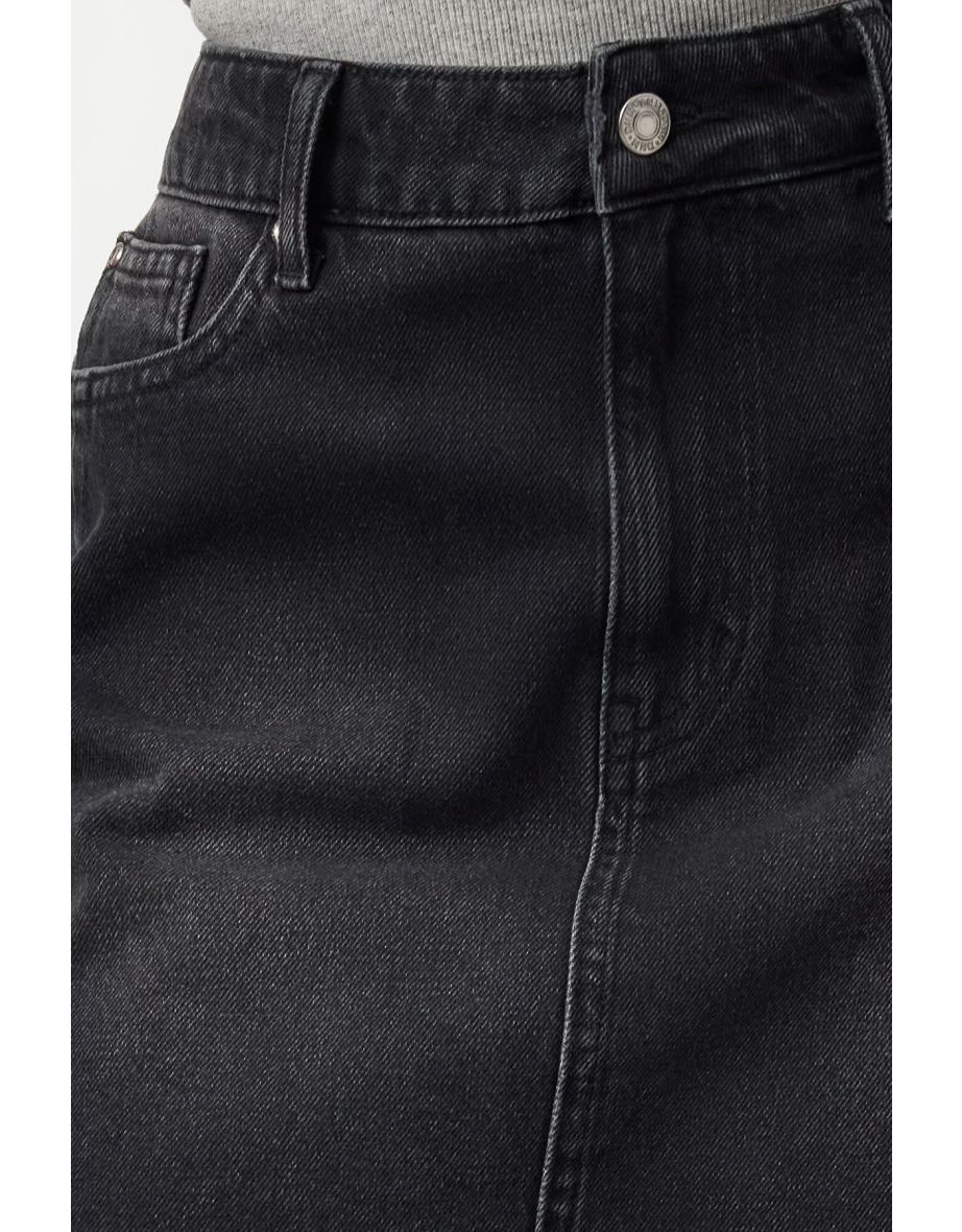 Black High Waist Mini Denim Skirt - 4