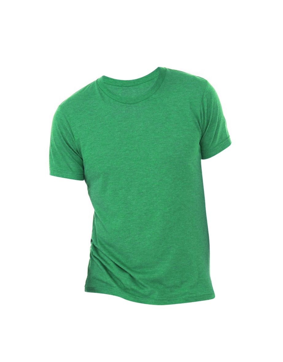 Canvas Mens Triblend Crew Neck Plain Short Sleeve T-Shirt - Green Triblend