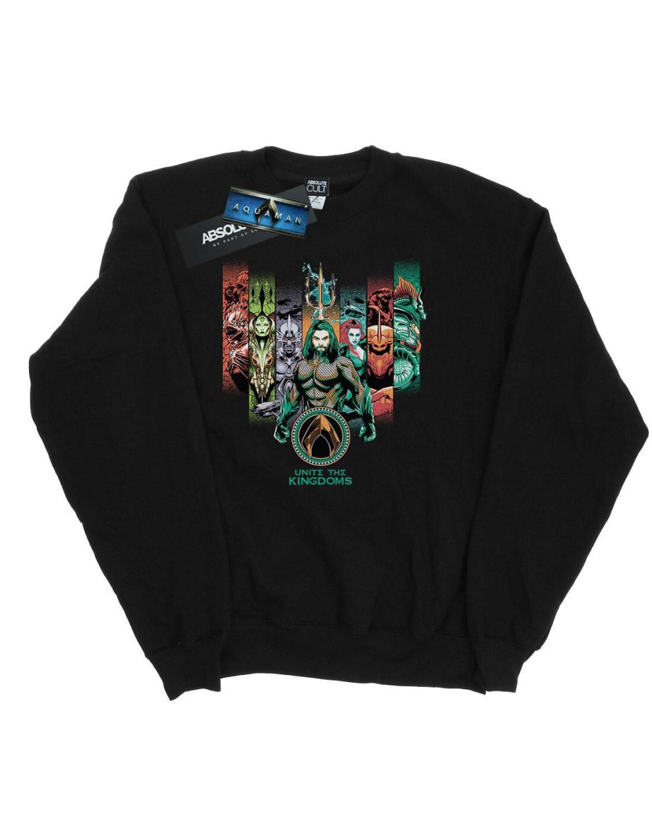 DC Comics Boys Aquaman Unite The Kingdoms Sweatshirt - Black - 1